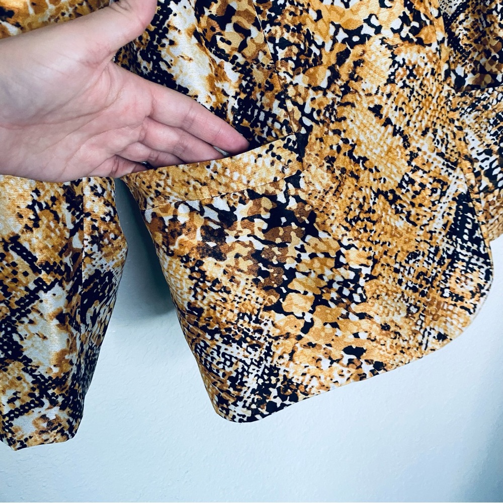 Kasper Snake Print Gold Boho Open Front Shimmer B… - image 3